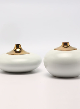 新中式创意简约陶瓷白色罐子摆设样板房间客厅家居酒柜电视柜摆件