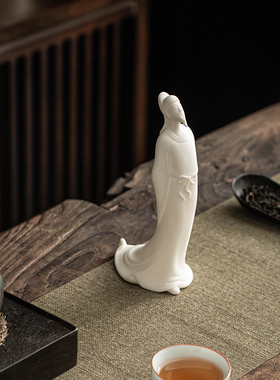 久造中式陶瓷李白人物摆件创意家居客厅禅意历史人物书房装饰摆设