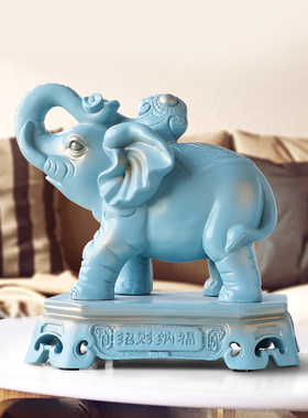 欧式复古大象摆件创意客厅电视柜酒柜装饰工艺品摆设乔迁结婚礼物