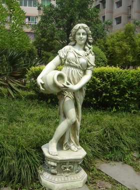 欧式大型人物雕塑室外室内景观玻璃钢的摆件装饰抱罐仕女流水喷泉