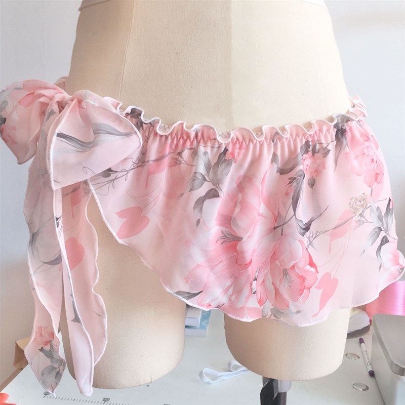 MC013 男士穿公子复古花美男小裙子内裤荷叶边雪纺性感男体女款,淘宝优惠券,粉丝福利购,淘宝优惠卷