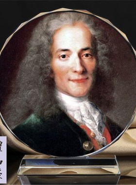 尼采/孟德斯鸠/伏尔泰画像纪念水晶摆件工艺品书房装饰礼品创意