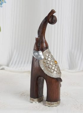 西洋收藏品 美国手工制作实木大象一个 复古居家木质装饰摆件