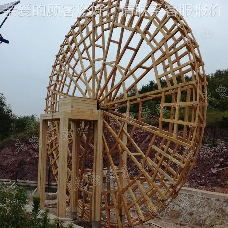 厂家防腐木钢园艺水车龙12705脚踏水车 木骨电动大型 景区水车厂 - 图0