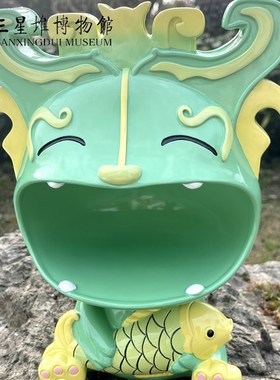 三星堆文创成都礼物吞金兽摆件入户桌面礼盒钥匙收纳新年礼物招财