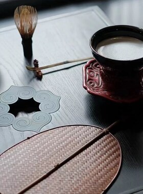 大漆芭蕉扇复古青蓖扇手工竹编团扇子中式长柄竹制蒲扇夏季
