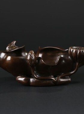 大仕缘铜工艺品家居书房摆件送爸爸荷叶田园烟灰缸乔迁结婚礼品