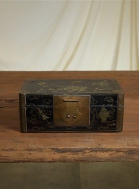 十境OTlife 刻花抽屉首饰漆盒新中式家居客厅酒店样板间软装摆件