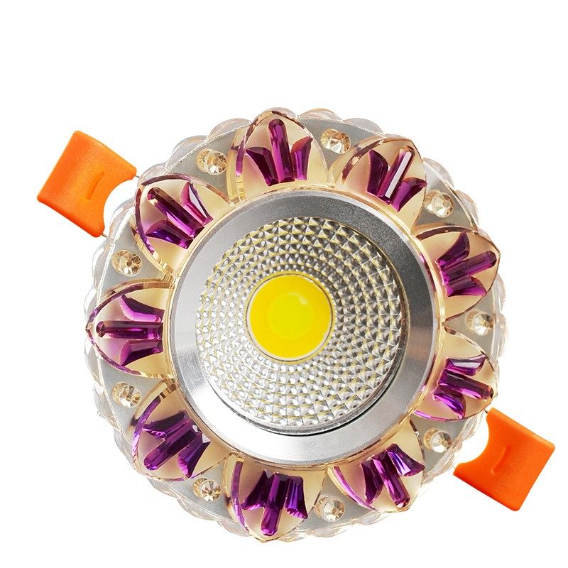 射灯LED天花灯嵌入式孔灯客厅 筒灯彩色水晶3w过道牛眼灯吊顶洞灯,淘宝优惠券,粉丝福利购,淘宝优惠卷