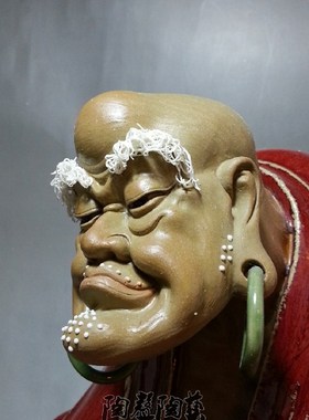 推荐高山流水罗汉弹古琴收藏摆件陶瓷石湾公仔开张送礼客厅玄关