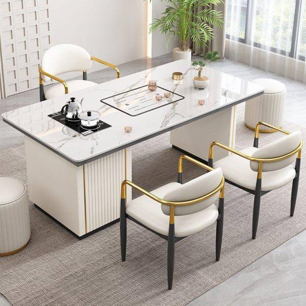 轻奢简约岩板茶桌椅组合阳台公室现小茶几烧水壶石板茶台一体,淘宝优惠券,粉丝福利购,淘宝优惠卷