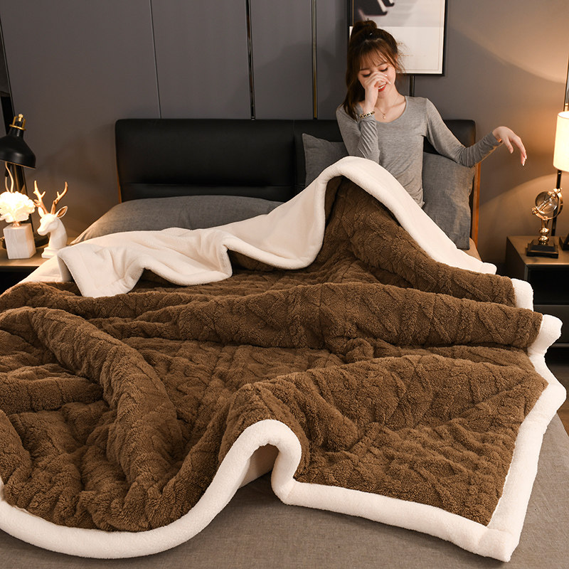 冬季保暖塔芙绒双层毛毯羊羔绒盖毯休闲午睡毯加厚法莱绒毯子,淘宝优惠券,粉丝福利购,淘宝优惠卷