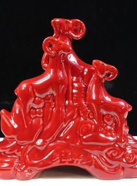 纯陶瓷三羊开泰摆件 三阳开泰工艺礼品摆饰 瓷器羊风水家居客厅装