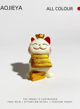 招财猫迷你工位解压家居创意可爱猫咪生日礼物办公室桌面女士摆件