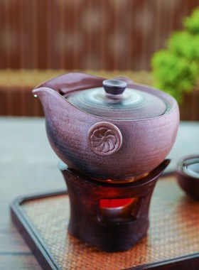 古法琉璃方寸温茶器桌面摆件暖茶器温酒器烛台酒精炉加热保温底座