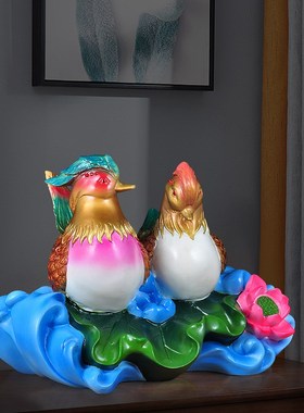 铜鸳鸯摆件一对结婚礼物送新人女闺蜜朋友姻缘家居客厅卧室工艺品