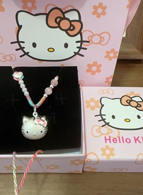儿童足银999凯蒂猫项链送女友