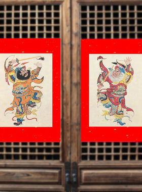 2026年新版马年门神传统年画万年红宣底怀旧春节电梯入户乔迁钟馗