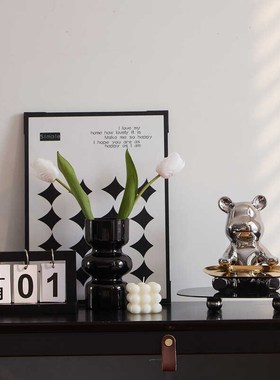 奶油风家居饰品摆件客厅酒柜玄关乔迁礼物中古餐边柜套装摆设