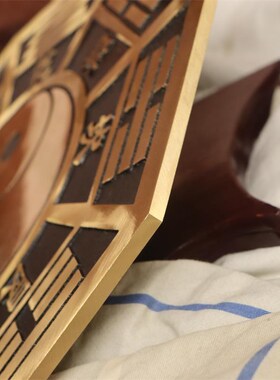 黄铜八卦镜太极八卦镜先天后天八卦平面镜家用阳台大门凸镜挂件铜