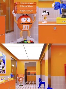 卡通雕塑mm豆客厅电视柜沙发旁边家居装饰品托盘收纳落地大型摆件