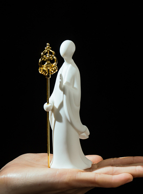 禅意白瓷无相佛摆件陶瓷小人物桌面盆栽鱼缸造景家居客厅玄关装饰