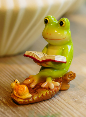 青蛙手机支架创意家居可爱动物小摆件客厅办公室桌面懒人追剧神器