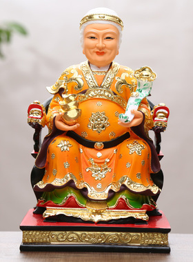 土地公土地婆供奉神像彩绘佛像摆件福德正君地主土地公婆佛像