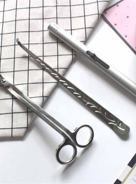 香薰蜡烛工具套装 烛心剪刀 灭烛器灭烛罩蜡烛钩灭烛配件三件套