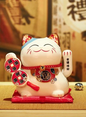招财猫电动摇手小号店铺前台收银台桌面小摆件家居装饰发财猫礼物