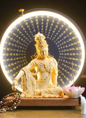 观自在菩萨禅意摆件自在观音家用佛像供奉客厅玄关中式茶空间装饰