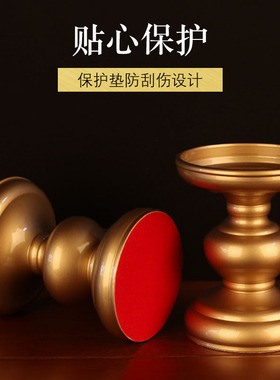 纯铜烛台蜡烛古典中式家用室内礼佛供奉黄铜小摆件一对