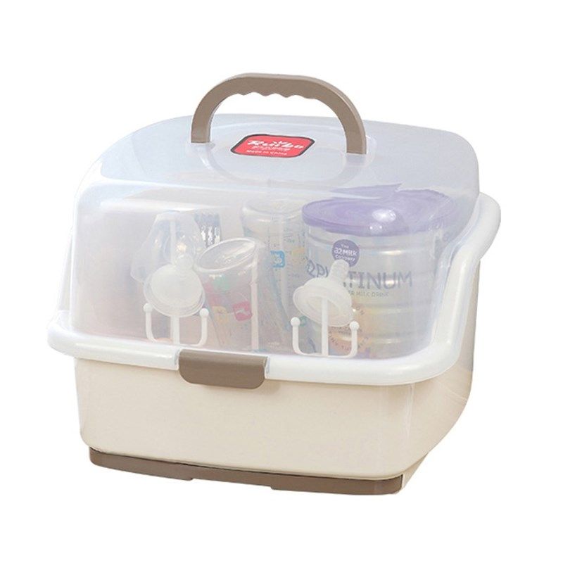 宝宝奶瓶收纳箱带盖防尘婴儿用品餐具沥水晾干架外出收纳盒子,淘宝优惠券,粉丝福利购,淘宝优惠卷