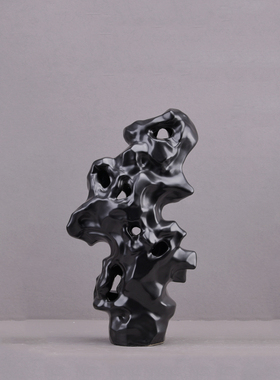 新中式禅意陶瓷太湖石摆件酒店样板房客厅玄关办公室书柜软装饰品