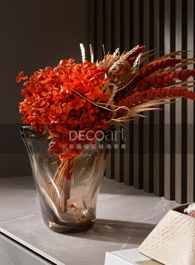 邸高家居 现代样板间入会玄关装饰画 客厅沙发边几托盘鹤摆件