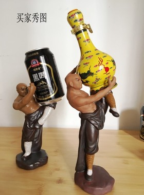 中华武术功夫陶瓷人物摆件假山园林盆景公仔花盆落地观赏装饰摆饰