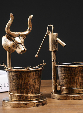 复古铁艺大号烟灰缸家用客厅酒吧创意个性潮流时尚装饰烟缸摆件