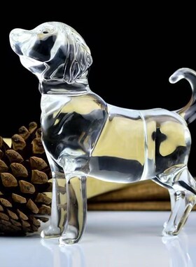 水晶小狗摆件 家居客厅玄关装饰品十二生肖男女朋友孩子生日礼物