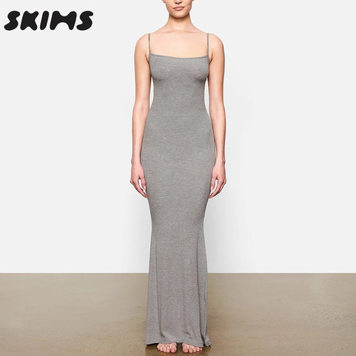 SKIMS HIRE SOFT LOUNGE吊带连衣裙宋妍霏周洁琼莫代尔包臀长裙女 - 图2