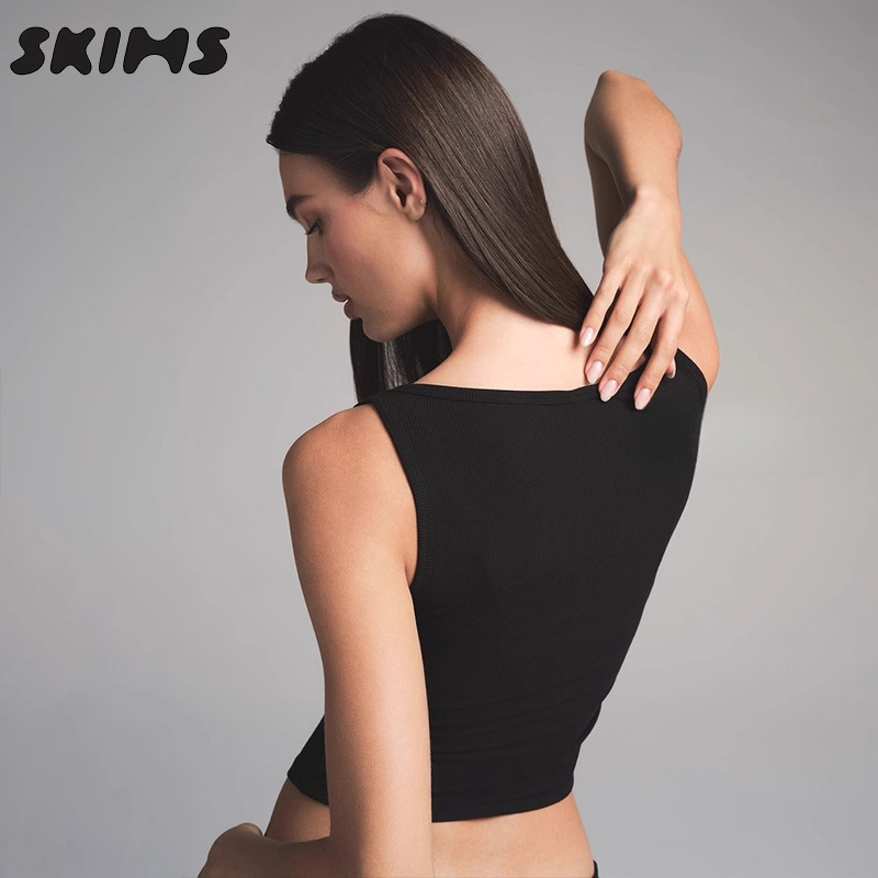 SKIMS HIRE SOFT LOUNGE情人节蕾丝假两件短袖开衫吊带背心上衣女 - 图2