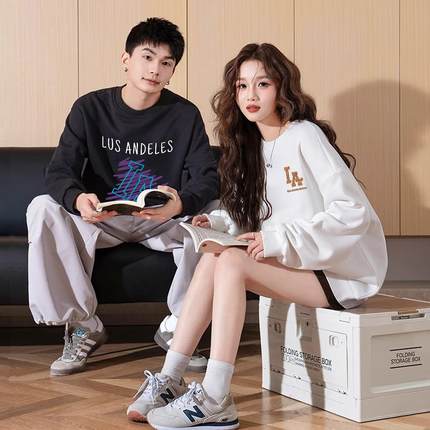 LA官方正品高街秋冬季新款（针织、发泡光变）纯棉男女同款卫衣