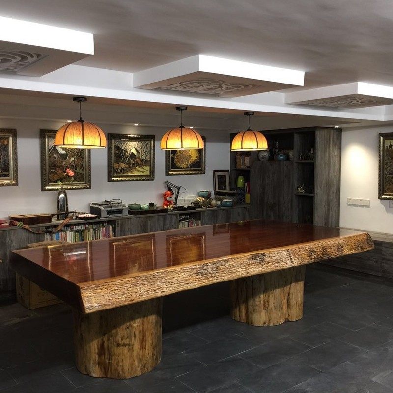 茶桌茶台实木整块原木黑檀大板桌椅组合红木紫光金书餐桌功夫喝茶,淘宝优惠券,粉丝福利购,淘宝优惠卷