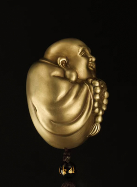 全铜大肚弥勒手把件解压