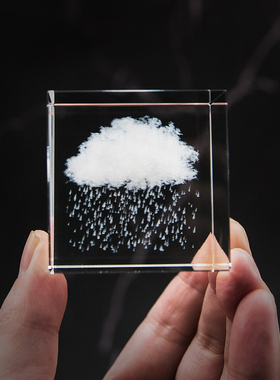 格格物云朵摆件[雨云雪云]立方体桌面摆设 创意水晶云朵方块礼物