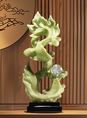 年年有余鱼摆件入户玄关电视机旁大型招财客厅办公室装饰乔迁礼品