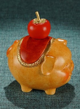 黄铜摆件 《诸事大吉》铜工艺品 家居饰品 生肖铜猪摆件 乔迁送礼