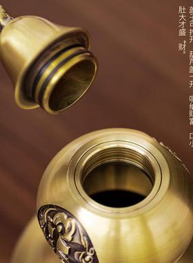 黄铜葫芦摆件八卦开口空心