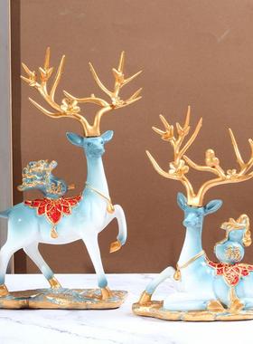 招财鹿解压流沙画摆件事事