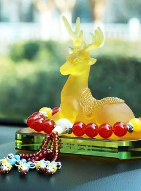 汽车摆件2024新款豪华摆件车载创意一路平安香水中控台车上装饰用