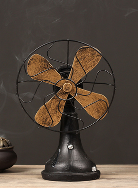 怀旧复古摆件老式做旧电风扇模型摆设家居客厅橱窗摄影道具工艺品